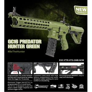 Модель автомата GC16 Predator Hunter Green EGC-PTR-HTG-GNB-NCM (125-135m/s) (G&G)